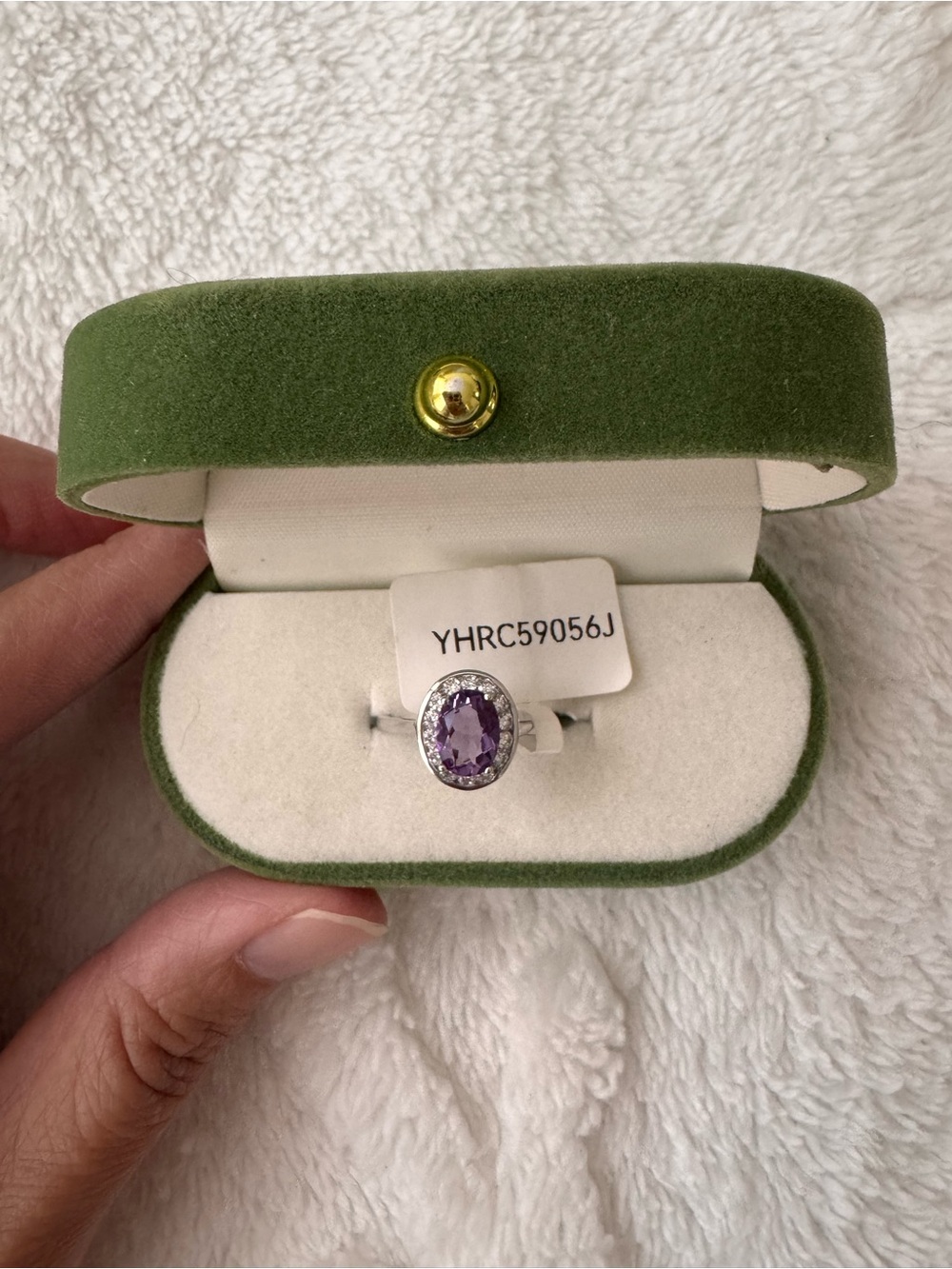 Amethyst Halo Silver Ring - Women Jewelry
